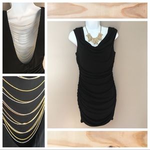 Little black dress with sexy back beading